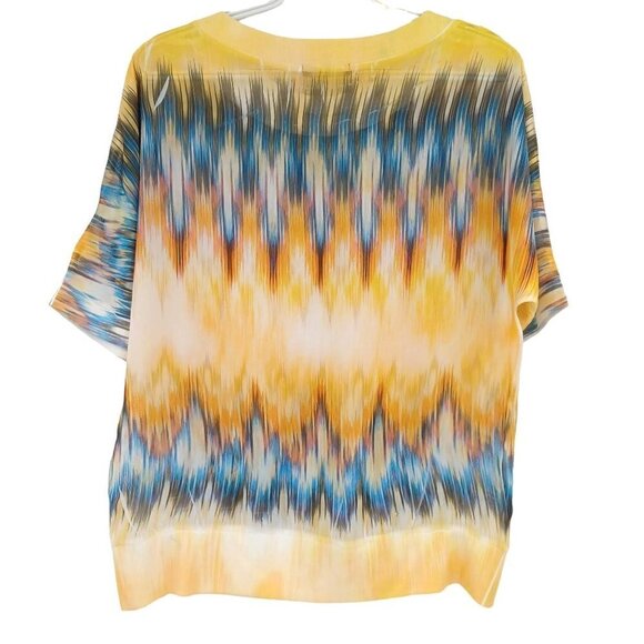 David Cline Chevron Print Dolman Sleeve Boxy Top Women's S Artsy Art To Wear - Picture 2 of 10